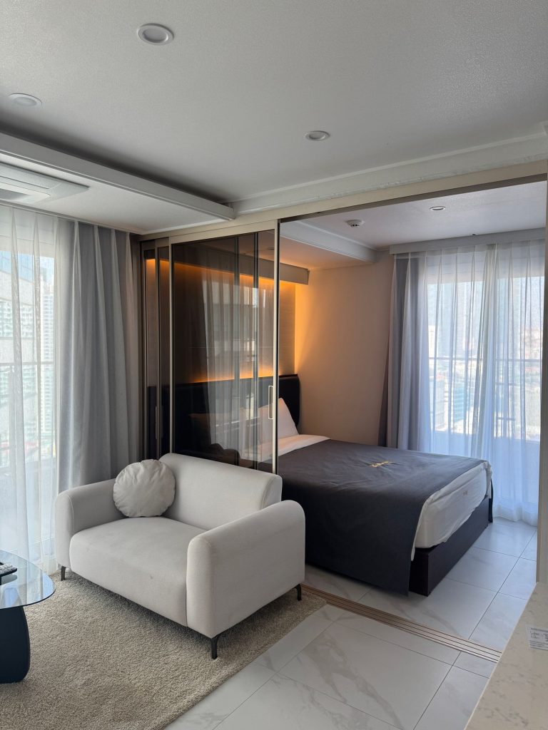 Hotel inspired interior styled with a premium compressed sofa