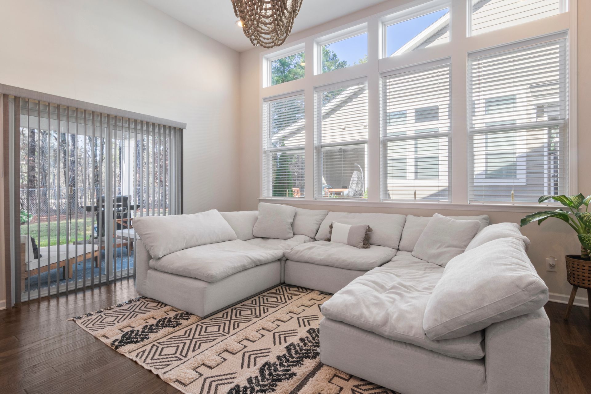Luxury compressed sofa in a contemporary living room