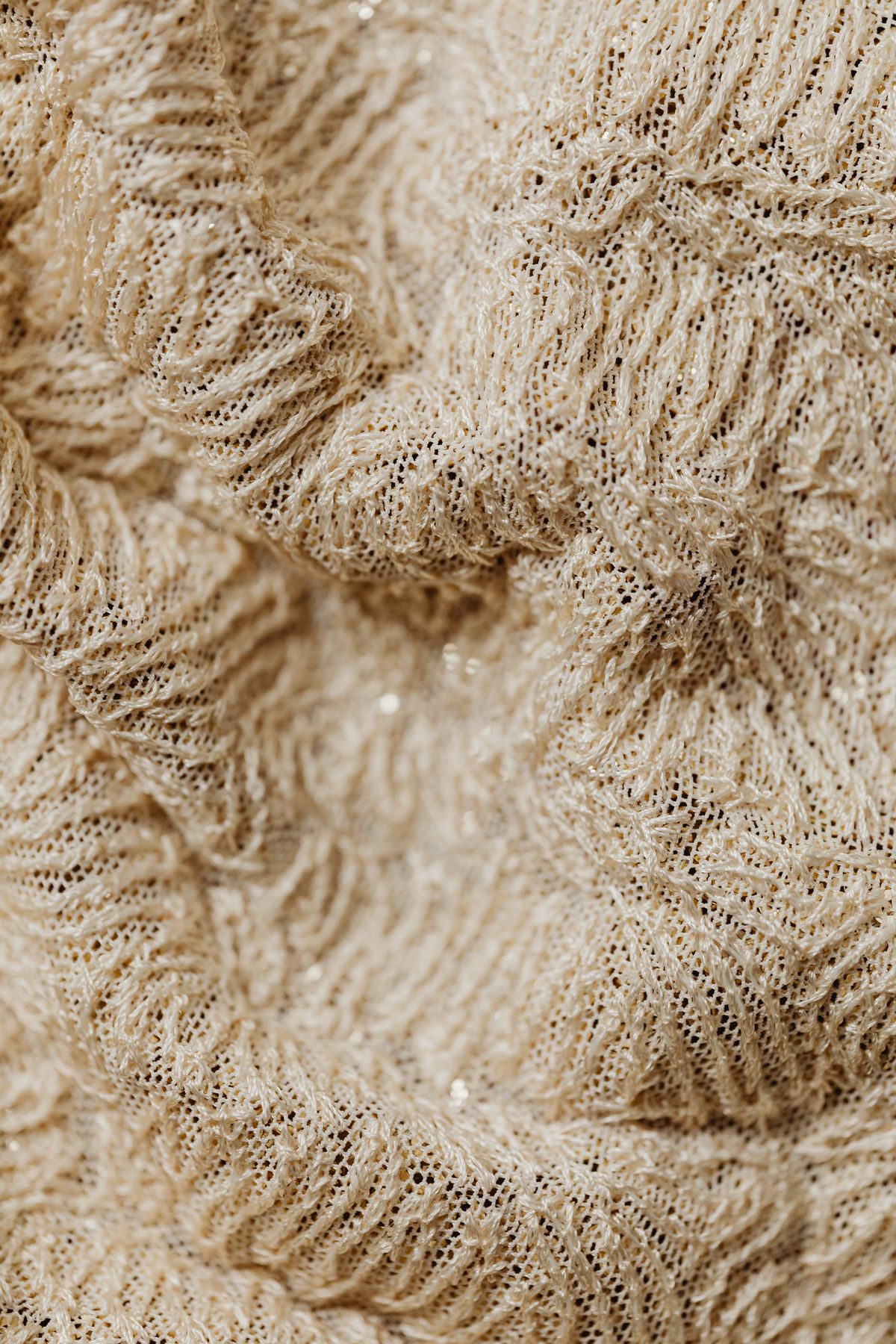 Linen look upholstery fabric close up
