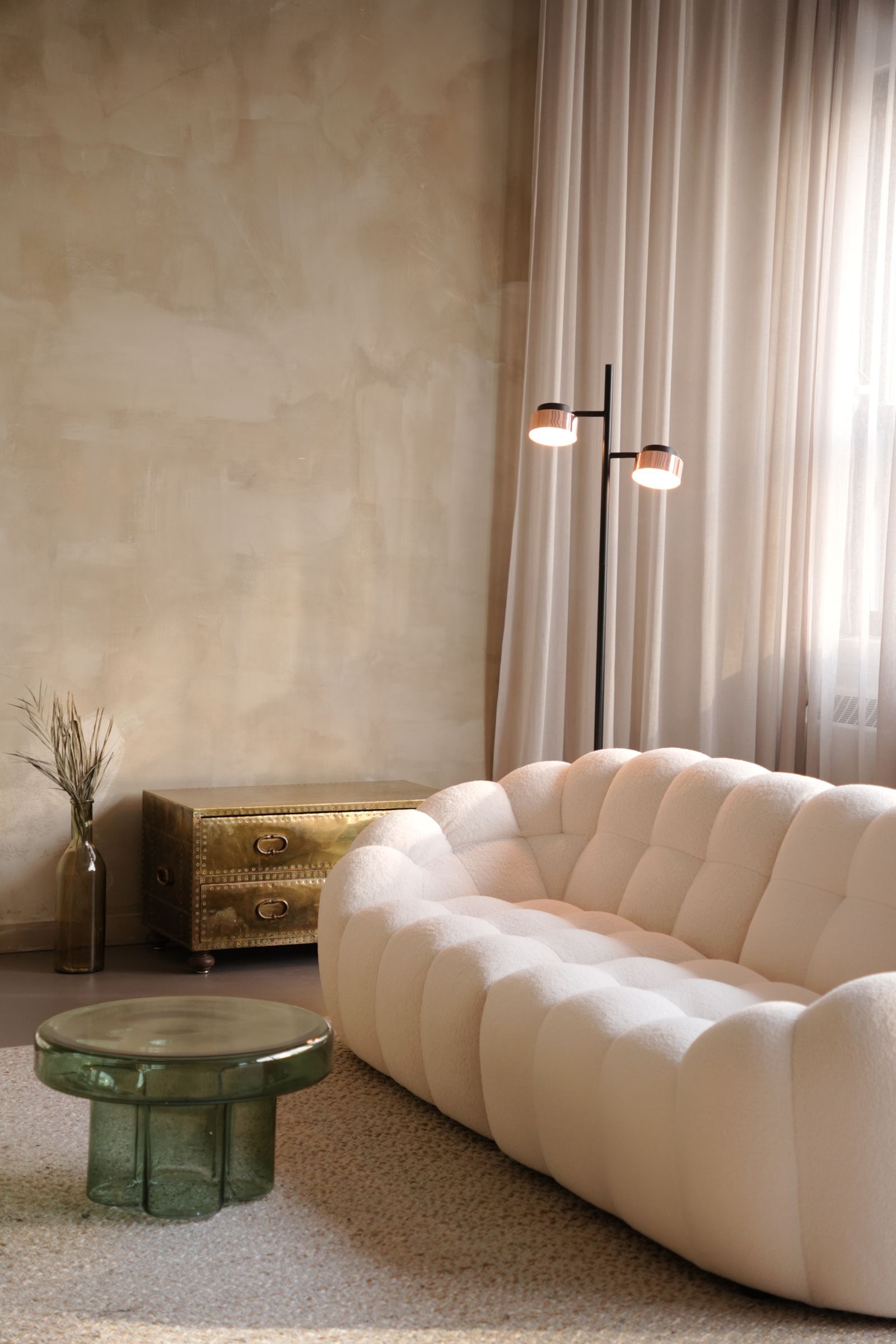 Modern cloud compressed sofa with oversized cushions