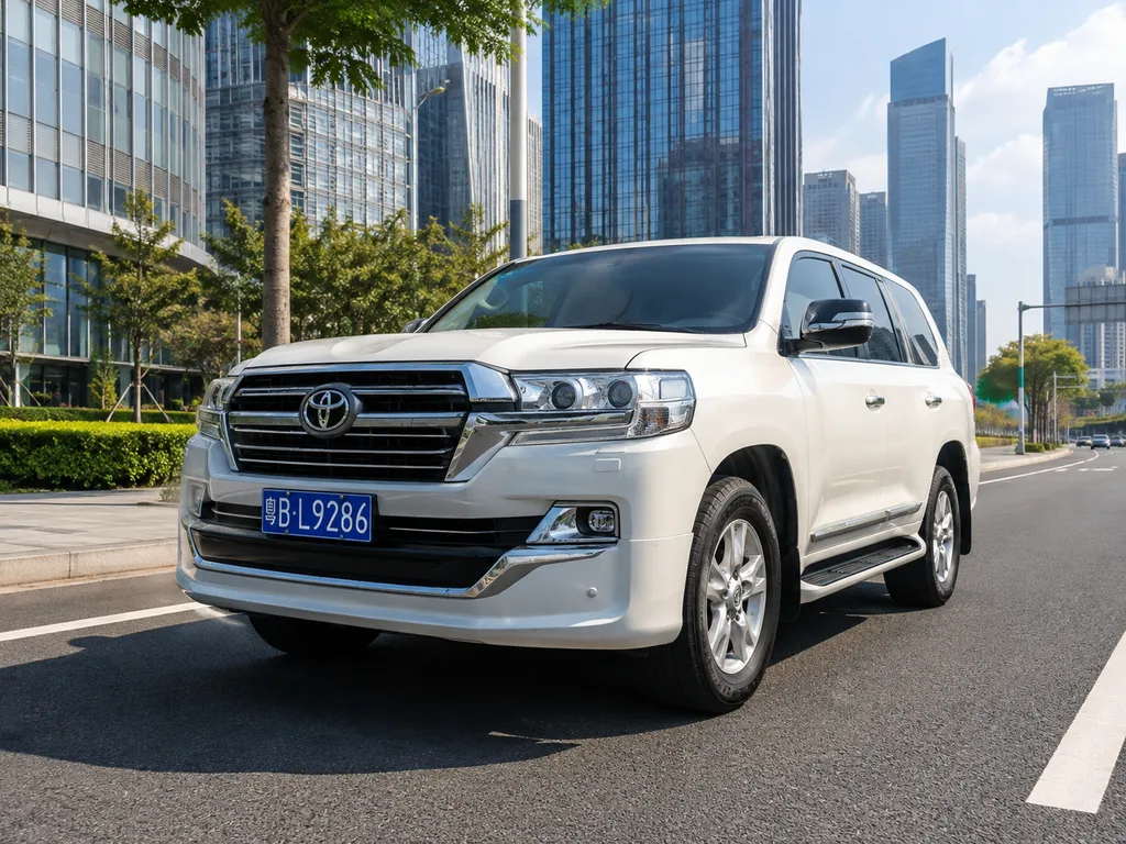 New petrol SUV from China in a modern showroom